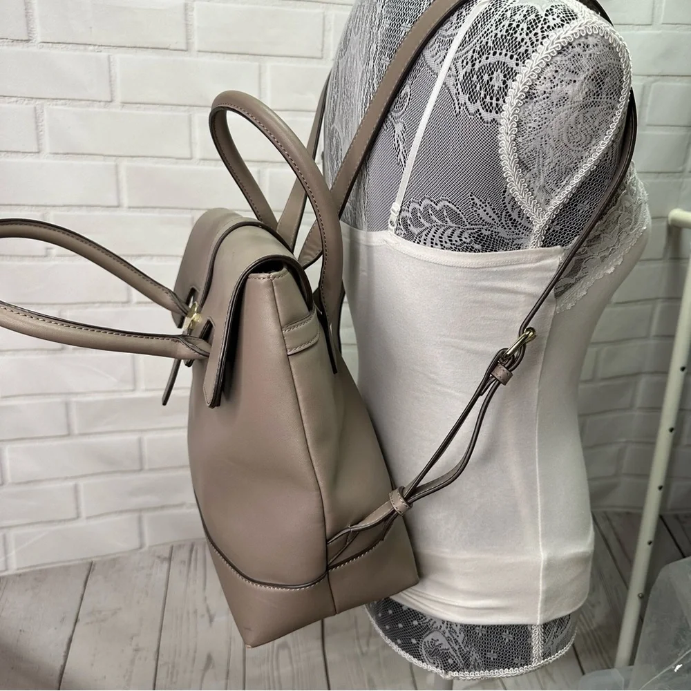 Anne Klein Backpack Purse Taupe Gray - Picture 2 of 16